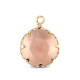 Crystal glass charm 13mm Pink-gold